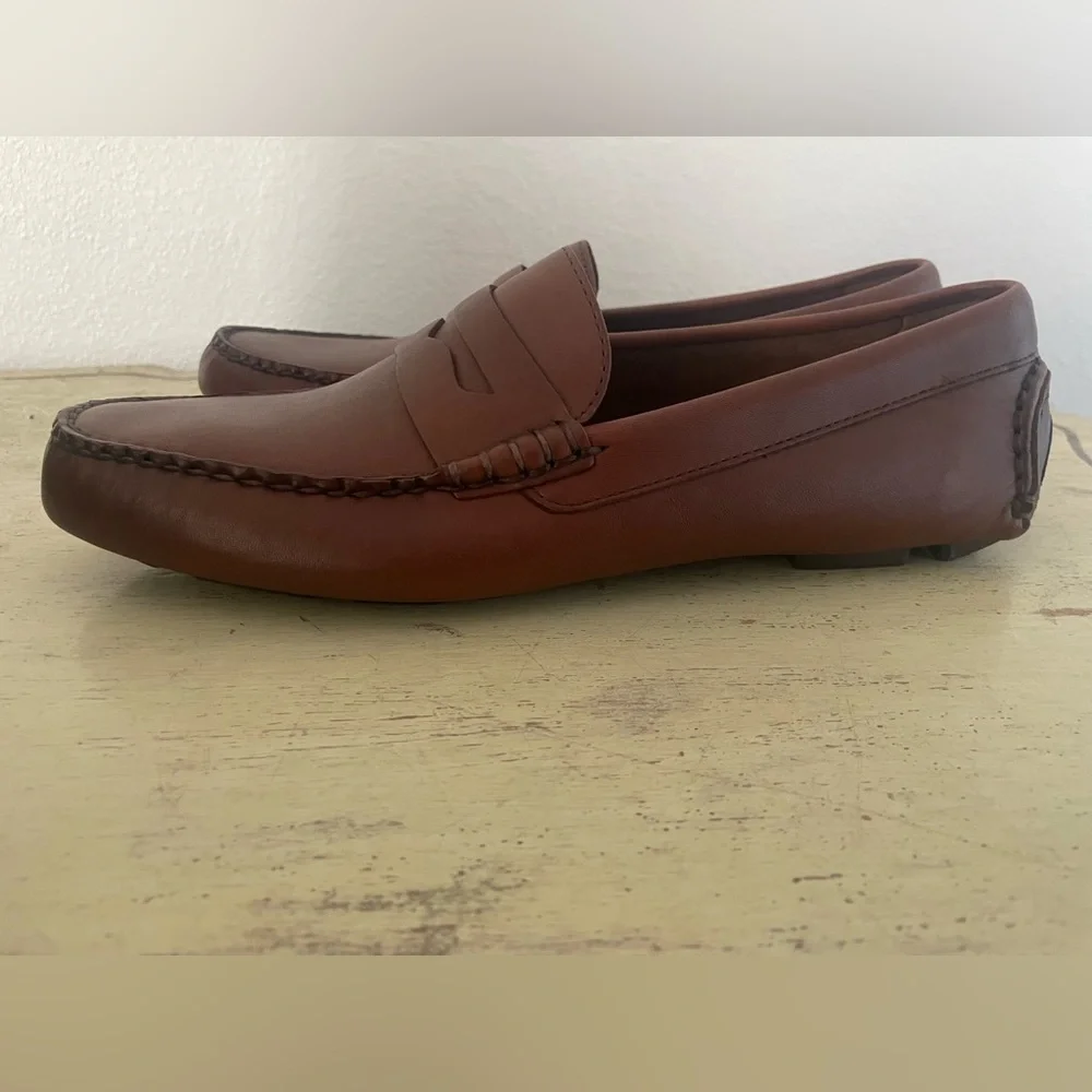 J. CREW Classic Leather Driving Shoes in Brown Size 10 1/2 M $178 New‎ AW685